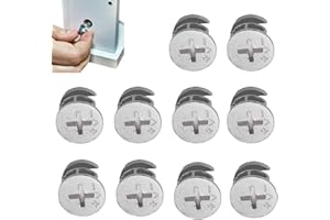 acdokuk 10 Pcs Furniture Connecter Cam Lock Fittings, Zinc alloy Cam Lock Insert Nuts Connectors Fittings, for Cabinet Drawer Wardrobe Panel Connecting (15mm x 12mm)