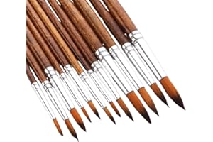 LOKXMVE 12Pcs Watercolor Brushes Professional Round Pointed Tip Artists Paint Brushes Set for Acrylic Gouache Oil Watercolor Painting Body Paint Nylon Hair Detail Paintbrushes for Art Beginners Professionals
