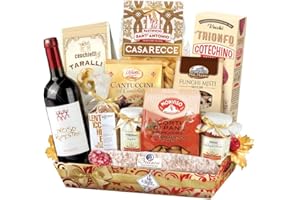 ‎RE REGALO Italienischer Präsentkorb "Sofia" Weihnachtskorb Italienische Speisen und Wein Spezialitäten - Insgesamt 12 Artikel Geschenkkorb aus Italien - Feinkost Geschenkkorb