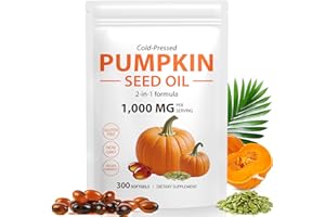 BAOXIAOBEN Pumpkin Seed Oil Capsules, 300PCS Pumpkin Seed Oil for Hair Growth & Prostate Health, Hormone Balance, Cold Pressed, Supports Urinary, 2-in-1 Formula Skin Care (1 PC)