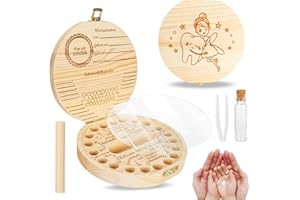 GUBOOM Denti Salva Box per Bambina, Scatola per Denti da Latte, Scatola Porta Dentini da Latte in legno, Scatolina Dentini da Latte per un Compleanno o un Battesimo (Tedesco)