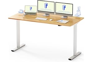 FLEXISPOT EG1-SET 160 x 80 cm Scrivania Regolabile in Altezza Standing Desk Scrivania Elettrica Scrivania Motorizzata Telaio in Acciaio Solido a 2 stadi Per Lavorare da Casa(Bianco+Acero)