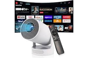 ASTARAMA Proyector Portatil, Mini Proyector con Altavoces de 5W,WiFi 6 Bluetooth 5.4, Android 11,Support 4K y Auto Keystone, 180° Rotable Projector Compatibile con HDMI/TV Stick/Laptop