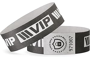 linie zwo ®, Pack de 100 Pulseras de Seguridad 19 x 254 mm - VIP, Negro