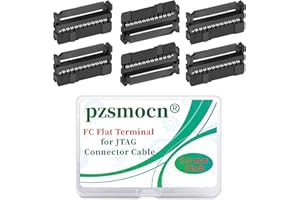 Pzsmocn 20 Ensembles IDC 2*12 Double Rangée Prise Rectangulaire Adaptateurs, Fil à Sertir Noires FC Lot de Trois Pièces 2,0mm 24 Broches FC-femelle Terminal Pour Câble Ruban Plat de connecteur JTAG.