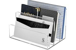 Sezanrpt Acryl Aktenhalter 3 Fach, klare Schreibtisch-Organizer, Office Magazin Datei Ordner Organizer Desktop für Berechnen, Bücher