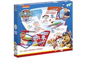TOTUM PAW PATROL PAW PATROL - Feutres pulvérisateurs à changement de couleur pour enfants - Kit de peinture magique avec pochoirs - Dessin créatif et plaisir de coloriage à partir de 4 ans