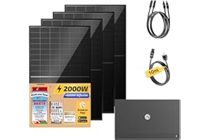 Solakon® 2000W Balkonkraftwerk mit Speicher - 2000 Watt komplett Steckdose & 800W Hybrid-Wechselrichter - Solaranlage Komplettset - 4x 500W PV-Module & 2,11 kWh ONE Speicher für Balkonkraftwerk