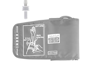 MANTOTO Brassard Tensiomètre de Remplacement Brassard de Tensiomètre électrique Tensiomètre Brassard pour Adultes Avec 6 Connecteurs,Compatible avec la Plupart des Tensiomètres (Extra Large(Light Grey))