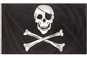 Storm&Lighthouse Pirate Flag Jolly Roger Pirate Flag Skull and Crossbones Pirate Accessories Flags 5ft x 3ft with Eyelets