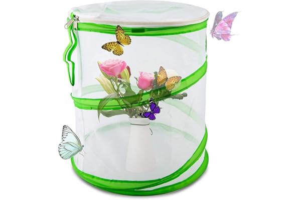 LUTER Habitat d'Insectes Et De Papillons Élevage Papillon Pop Up Design Cage Pliable Insect Mesh pour l'enseignement des Sciences 30×35cm