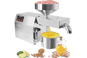 LTSRLL Automatyczna prasa tłoczenia oleju 800–1500W, elektryczny ekstraktor oleju na zimno/gorąco, dużej mocy inteligentnym sterowaniem, do sezamu słonecznikowego z orzeszków ziemnych