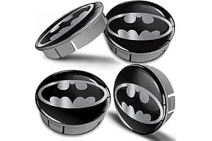 Biomar Labs® 4 x 60mm 3D Universal Wheel Hub Centre Caps Batman Logo Silver Center Rims CS 4