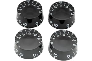 Musiclily Pro Metrische Gitarre Knöpfe Potiknöpfe Speed Knobs für Epiphone Les Paul Style E-Gitarre Bass, Schwarz(4er Set)