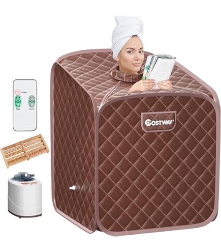 Sauna Cabine, opvouwbaar, 1,8 l, draagbare stoomsauna met afstandsbediening, 9 timeropties, stoomfunctie, ultradun, stoomapparaat, deksel, 98 x 80 x 70 cm