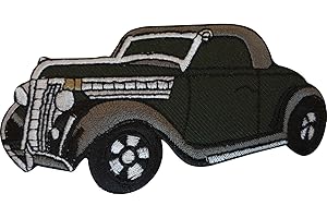 ELLU Embroidered Iron On Gangster Classic Car Patch Sew On Badge Clothes Bag Applique
