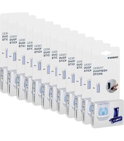Geberit Sticks 244.600.00.1, 5er Set a 8 Sticks, für Duofresh Einwurfschacht, Wasserkastensticks - inklusive Mikrofasertuch by kör4u - Made in Germany