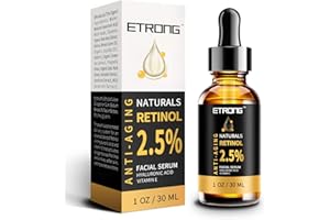 Retinol Serum,ETRONG High Strength Anti-aging Serum with 2.5% Retinol,Hyaluronic Acid and Vitamin E for Face Acne (30ml)