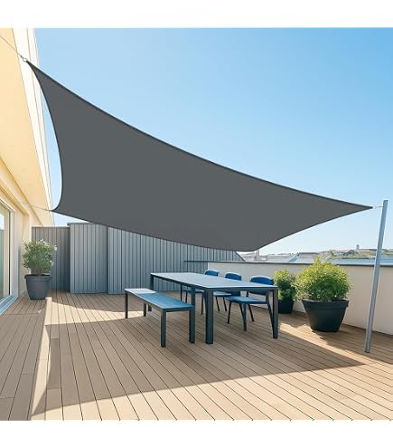 EIDEMED Sonnensegel Rechteckig 1x5 M – Wasserdicht, 98% UV-Schutz, Mit Befestigungsset, Dunkelrot