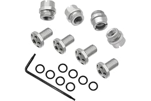 Ficero 1911 Grip Screws Bushings Set with Torx Wrench, 8 O Rings