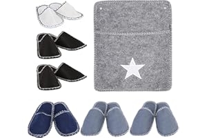 ARLOPU Juego de 6 Zapatos para Casa de Invitados con Bolsa, 4 Color, 36 a 44 EU