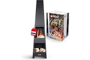 Heat Outdoor Living Estufa de jardín Oslo - Acero - Jardineria - Brasero - Jardin - Estufa Exterior - Chimeneas Exterior Chimenea de Jardín - 36x36x150 cm