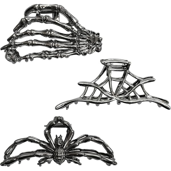 2x Halloween Haarnadeln Totenkopf - Gothic Schmuck Mit Skelett Händen