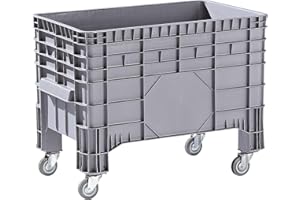 FRANKEL kaiserkraft | Caisse-palette en polyéthylène | capacité 285 l | 4 pieds et 4 roulettes pivotantes | 1 pièce et +