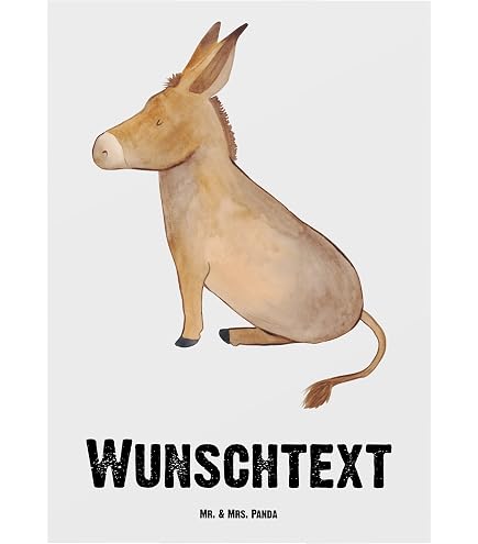 Huxters Dankeskarten-Set A6 – 10 Stück Mit Witzigem Esel-Design – Recyclingpapier, Inkl. Umschlägen