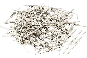 PATIKIL Candelabro Conector Clip, 200 Paquete 25mm/1" Longitud Candelabro Corbatín Pasador Reemplazo para Fijación Cristales Lámpara Techo Luz Piezas, Plateado