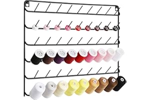 YBING 54 Soporte de Bobinas de carreter Set, Estante para Hilo de Coser, Organizador de Bobinas de Hilo, 6 Capas, Herramientas de Costura Artesanal para Acolchar, Bordar, Joyería (1, Negro)