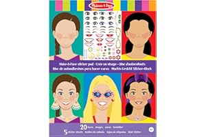 Melissa & Doug Bloc d'autocollants - Crée Un Visage, 20 scènes, 250 autocollants, Livres d'activités, Autocollants reutilisables, Loisirs créatifs pour filles et garçons de 3 4 5 6 7 ans