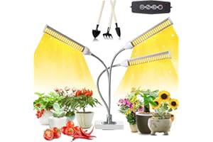 ANPSSSEN Luces de plantas para cultivo en interiores, 315 luces LED de espectro completo. Luz de cultivo similar al sol para plantas de interior con temporizador de encendido/apagado automático de
