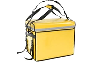CityBAG - Bolsa isotérmica 44 x 39 x 34 cm Amarilla para Comidas al Aire Libre y Entrega de Pedidos de Comida en Moto o Bicicleta