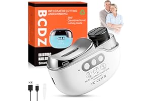 COLEESON 2026 Upgrad Electric Nail Clippers - 3 Speeds Automatic Toe Nail Clippers for Seniors with LED Light, Rechargeable Electric Nail Trimmer for Babies, Children, Kids (B)