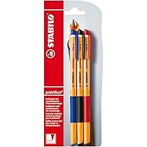 STABILO pointVisco - Penna Roller a inchiostro Gel - Pack da 3 - Nero/Blu/Rosso