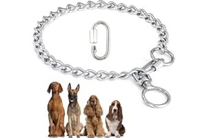 Puppbudd Collar de Cadena para Perro de Acero Inoxidable con Gancho 3mm I Collar Ajustable I 65-75CM