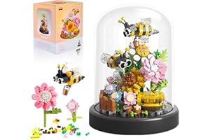 HGRGHH Kit de Construction Bouquet de Fleurs, 588 Pcs Briques de Construction Bouquet de Fleurs, Fleurs Artificielles d'Intérieur, Activité Manuelle pour Adultes, Cadeau, Décoration de Maison