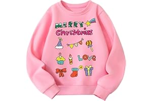 Pilipulu Sudaderas Navideñas Niños, Sudaderas sin Capucha para Niño y Niña, Sweatshirt de Algodón para Niña, Ropa Navideña para Infantil 2-7 Años