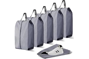 XHYASD Torba podróżna na buty, 5 sztuk, wodoszczelne, torby podróżne na buty, torba na buty z zamkiem błyskawicznym, do przechowywania w domu i w podróży, szary, model