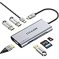 QGeeM Hub USB C Adattatore Multiporta 7 in 1 Adattatore da USB C a HDMI 4K, 100W di Alimentazione, 3 Porte USB 3.0, Lettori d