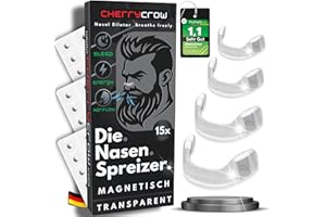 ‎CHERRYCROW CherryCrow - Die Nasenspreizer | (15 Stück) Magnetische Nasenpflaster für besseres Atmen & Schlafen - Starter Kit Magnet Strips Nose Dilator - Transparent Pro Edition (Starter Kit)
