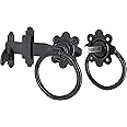 IRONTITE® Ring Gate Latch, Heavy Duty Gate Latch for Wooden Gates, Auto Garden Gate Latch Ideal for Keeping Garden Gates and Doors Shut, Opened from Either Side of Gate (Black)