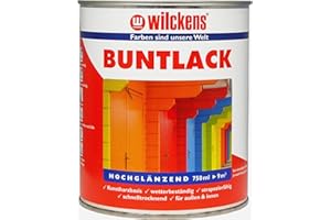 Wilckens Kunstharz Buntlack für Innen und Außen, hochglänzend, 750 ml, RAL 3000 Feuerrot