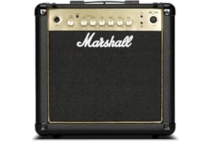 Marshall MG15GR Guitar Combo Amplifer with Reverb, Practice Amp Suitable for Electric Guitar - Black and Gold