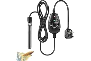 PYPABL Super Mini Aquarium Heater 15W 25W 35W, Nano Fish Tank Heater with External Controller, Adjustable Heater for 1-35L Small Fish Tank, Betta Heater for Fish Bowls (25W)