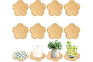 NVGVUP 8 sztuk bambusowych podstawek do mozaiki, puste miski do majsterkowania, szklanki, kubki do picia, rośliny, artykuły mozaikowe DIY, podstawki z motywem kwiatowym, mozaikowe, 8 sztuk