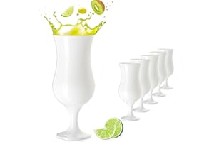 PLATINUX Set di 6 bicchieri da cocktail bianchi da 400 ml (massimo 470 ml), bicchieri da long drink, bicchieri per latte e latte