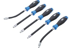 BGS 70019 | Tournevis flexible avec poignée ronde | profil E4 - E8 | longueur de lame 150 mm| 5 pièces