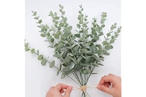 YPLonon Plantas de eucalipto Artificial 20 Ramas Hojas de Eucalipto Artificiales 36cm Decoración Tallos Eucalipto Falsa Flor Seca de Eucalipto Decorativa para Decoración de Hogar Oficina Bodas
